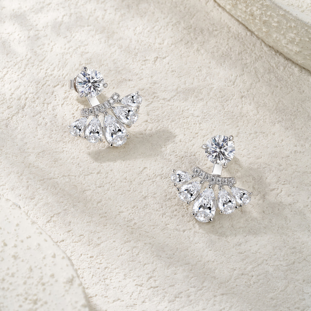 Luxury Minimalist Moissanite Earring Set – Platinum-Plated S925 Silver, GRA Certified