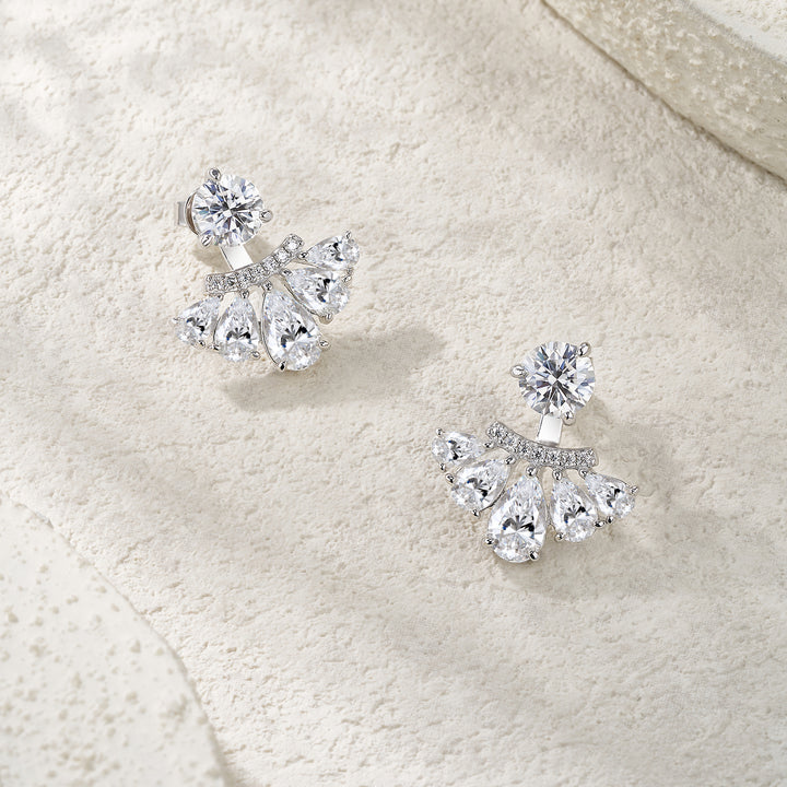 Luxury Minimalist Moissanite Earring Set – Platinum-Plated S925 Silver, GRA Certified