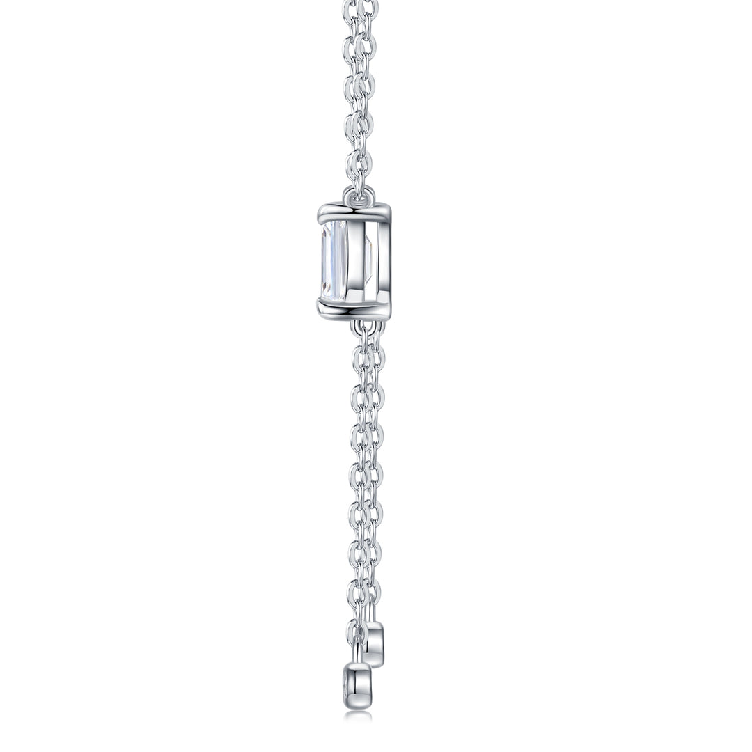Luxury Minimalist Octagonal Moissanite Pendant Necklace – Gold-Plated S925 Silver