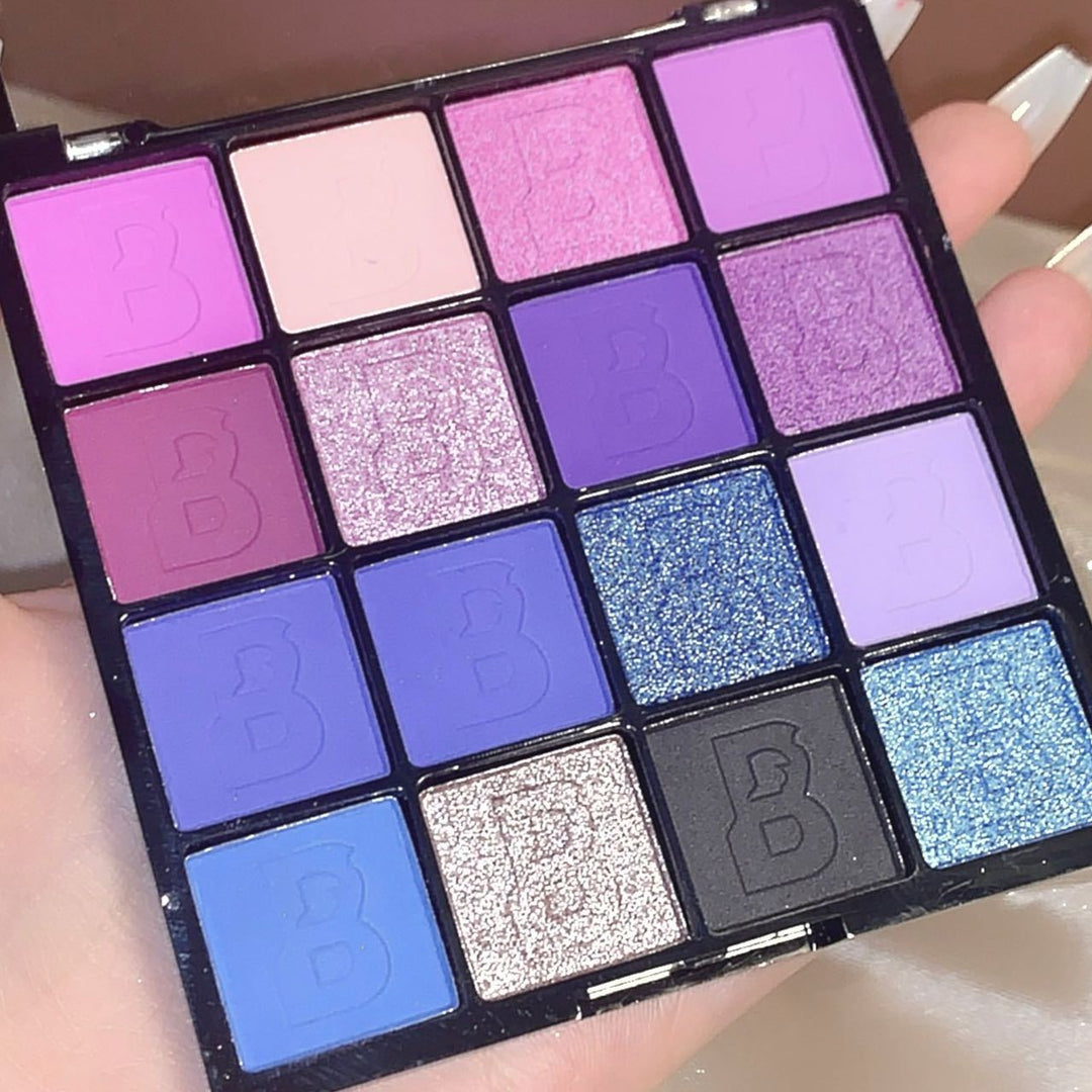 ✨ Pearl Glitter Eyeshadow Palette – Purple, Green & Pink Shimmer Sequin Shades ✨