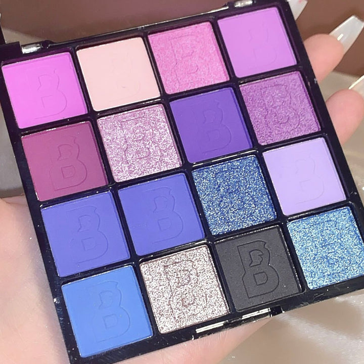 ✨ Pearl Glitter Eyeshadow Palette – Purple, Green & Pink Shimmer Sequin Shades ✨