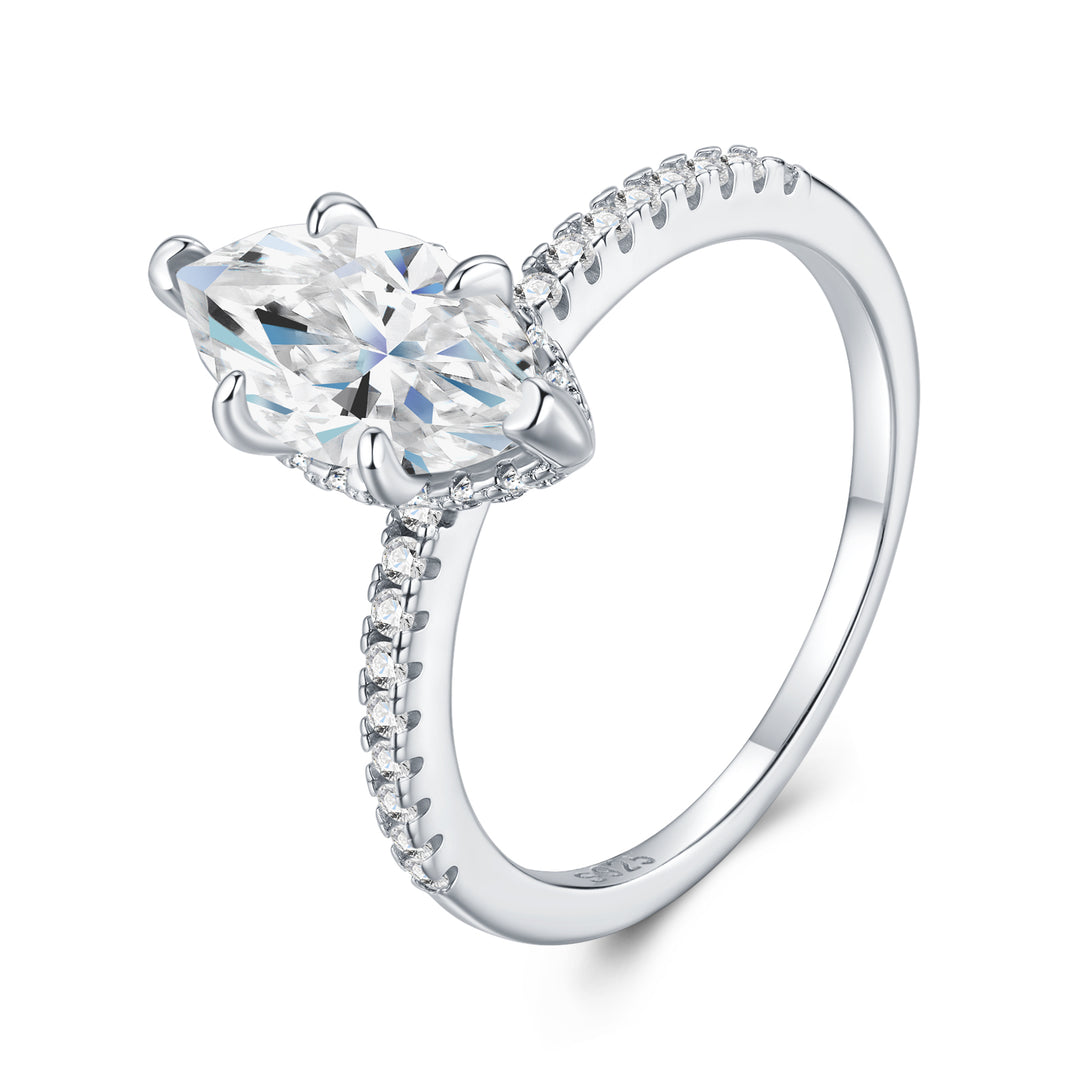 💍 Ladies’ Oval-Shaped Moissanite Ring – Platinum-Plated S925 Silver (3g, Sizes 5–9) 💍
