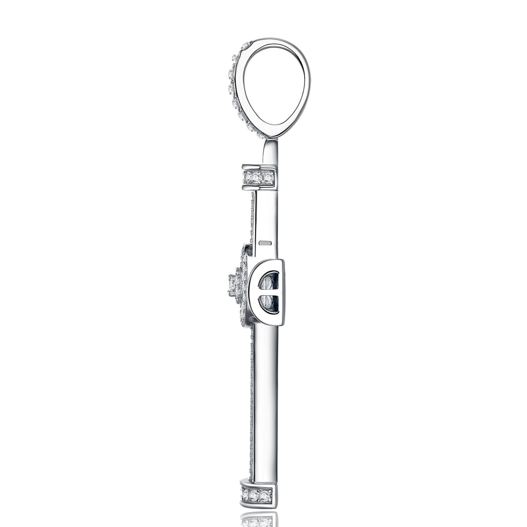 ✨ S925 Platinum-Plated Moissanite Cross Pendant Necklace (13.6g) ✨