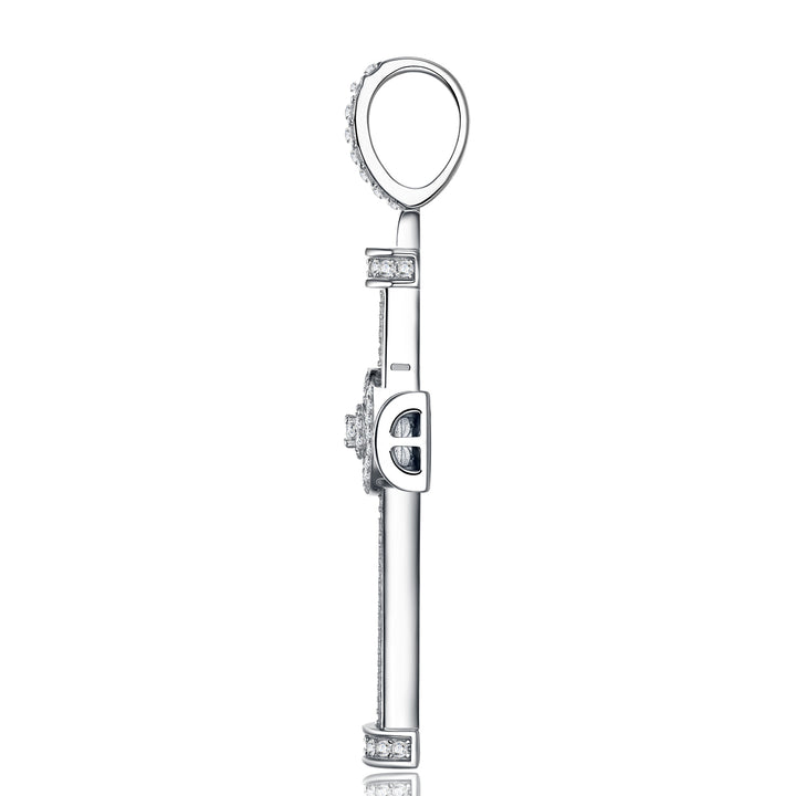 ✨ S925 Platinum-Plated Moissanite Cross Pendant Necklace (13.6g) ✨