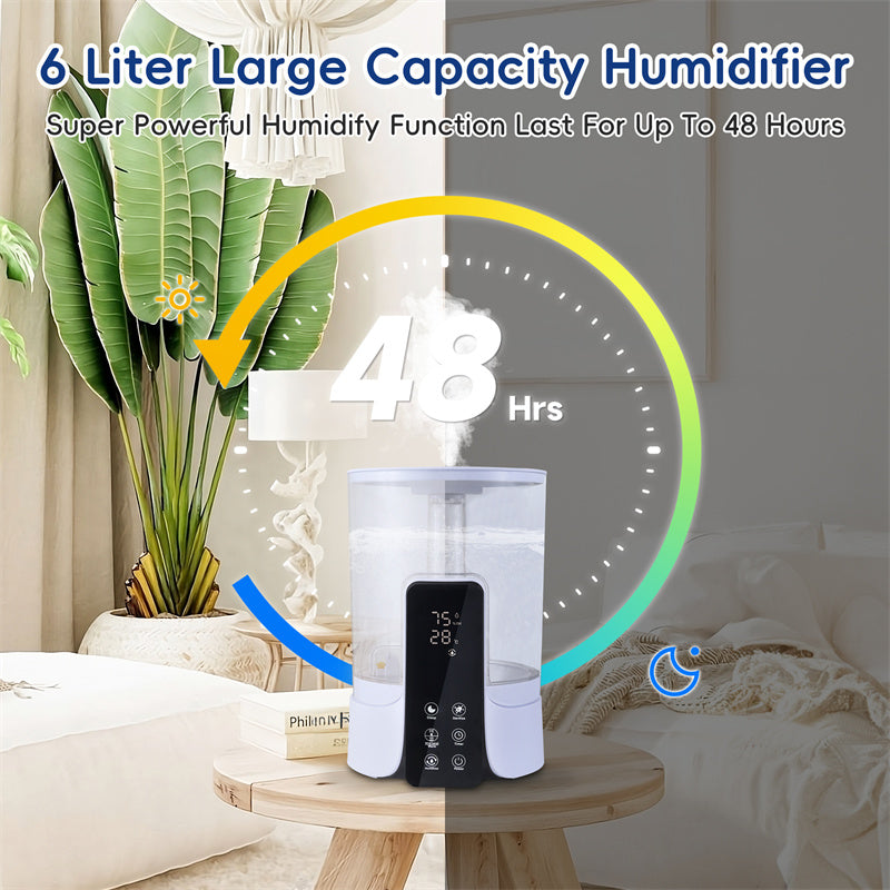 💧🏠 6L Large-Capacity Smart Humidifier | UV Sterilization + Heating Spray + Remote Control