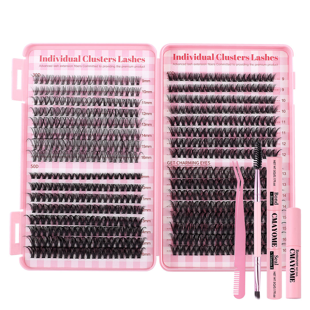 👁️✨ DIY Daily Natural Thick Segment Single Cluster False Eyelashes – Extension Kit