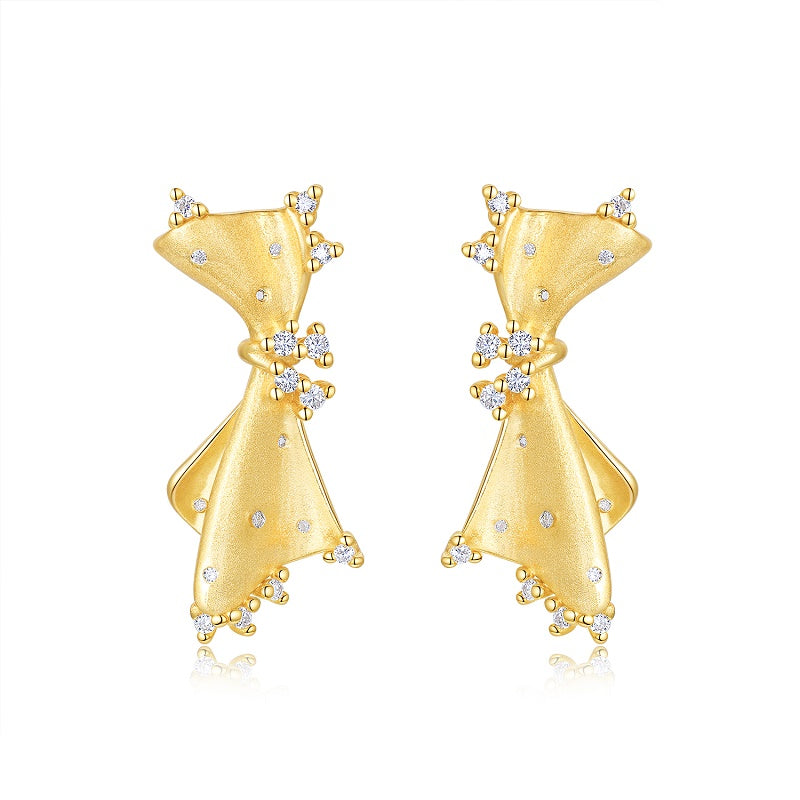 Minimalist Moissanite Stud Earrings – Gold-Plated S925 Silver