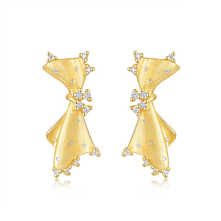 Minimalist Moissanite Stud Earrings – Gold-Plated S925 Silver