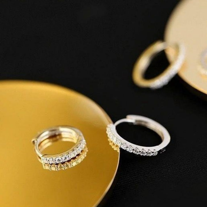 ✨ 925 Sterling Silver Minimalist Round Diamond Stud Earrings – Korean Style Everyday Chic ✨