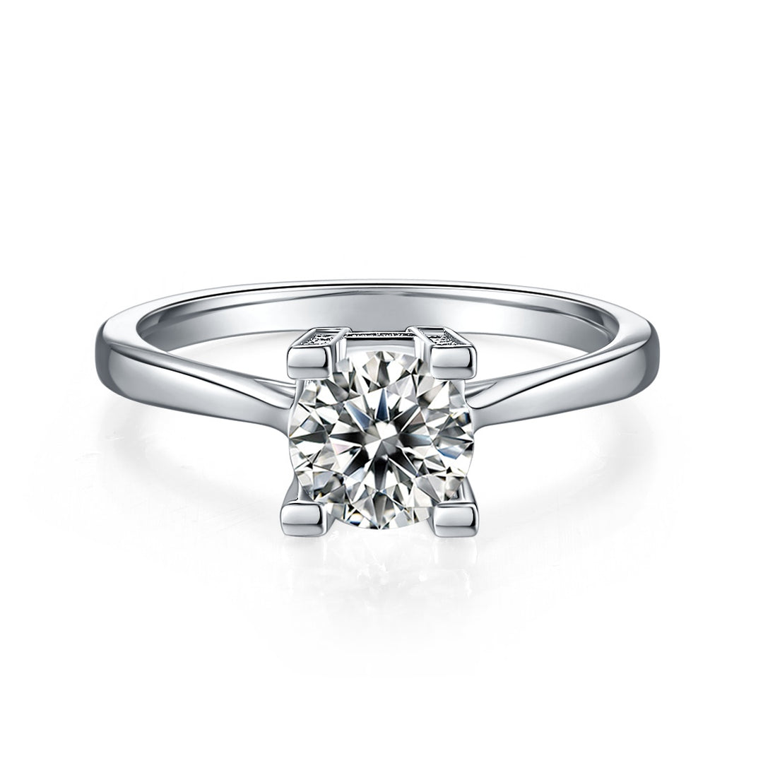💍 1-Carat Moissanite Minimalist Ring – Platinum-Plated S925 Silver (2.2g, Sizes 5–9) 💍