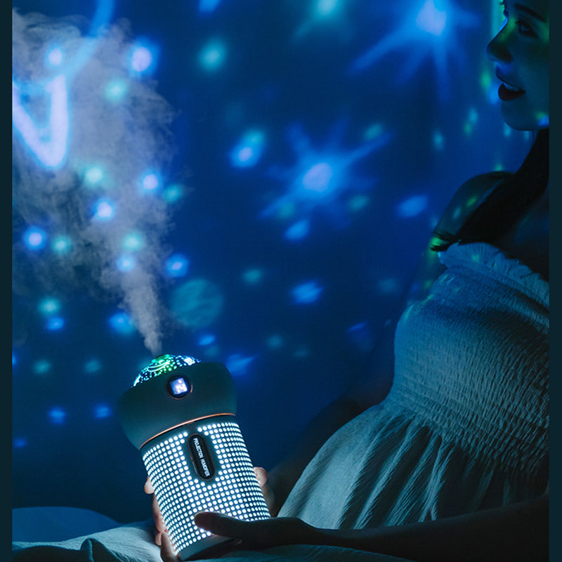 🌌💧 Projection Night Light Humidifier | USB Rechargeable Aroma Diffuser 🌿✨