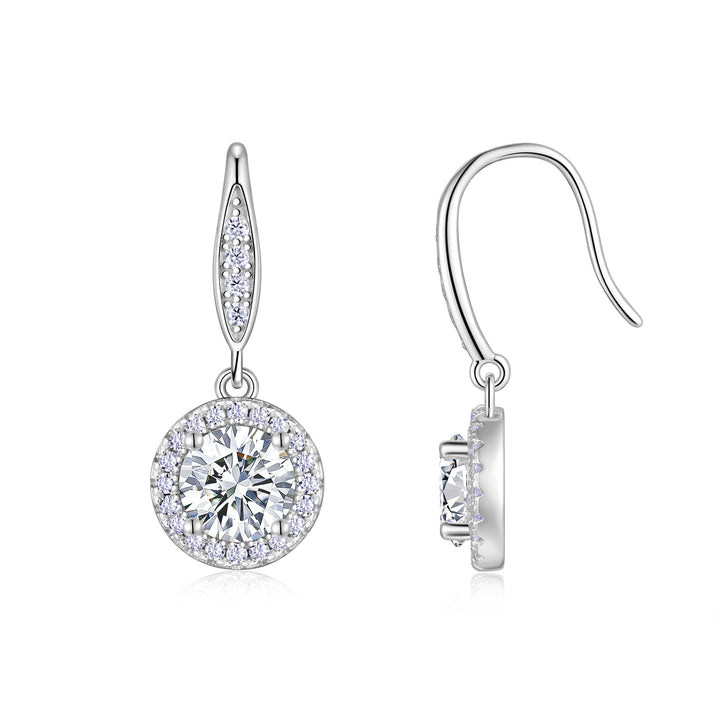 Luxury Minimalist 1-Carat Morganite Earrings – Platinum-Plated S925 Silver