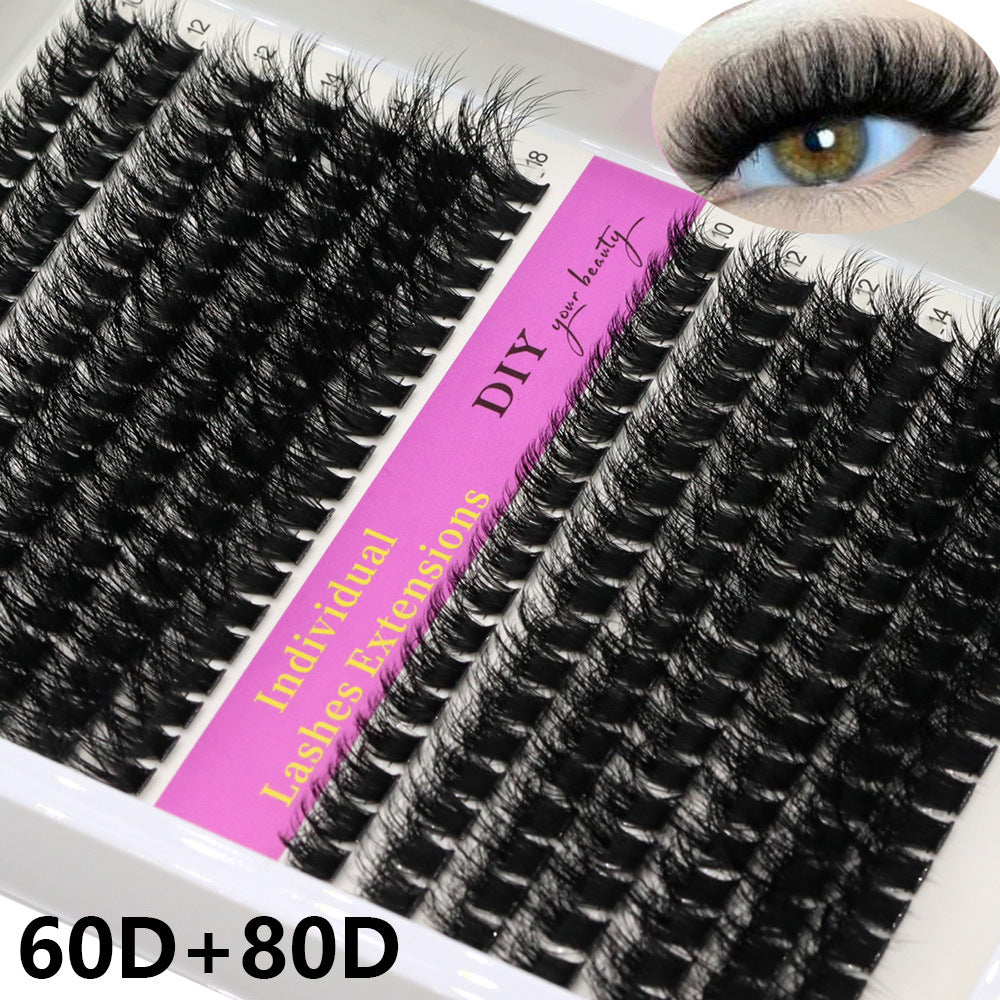 👁️✨ 14 Rows 3D Black Cluster Eyelashes – 40D–160D Fluffy Soft Lash Set