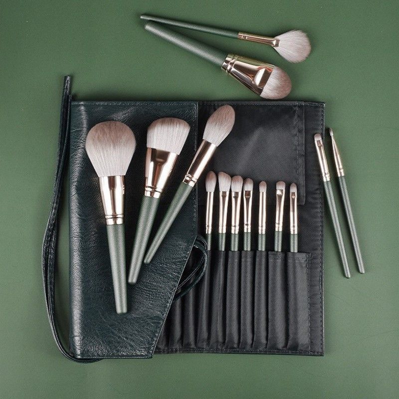 ✨ Women’s Fashion 14-Piece Makeup Brush Set — PU Packaging Beauty Tools 💄🐰🐱🐮