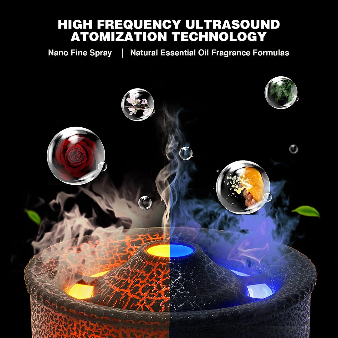 🔥🌋 Jellyfish Fire Volcano Humidifier | Portable Flame Aroma Diffuser ✨