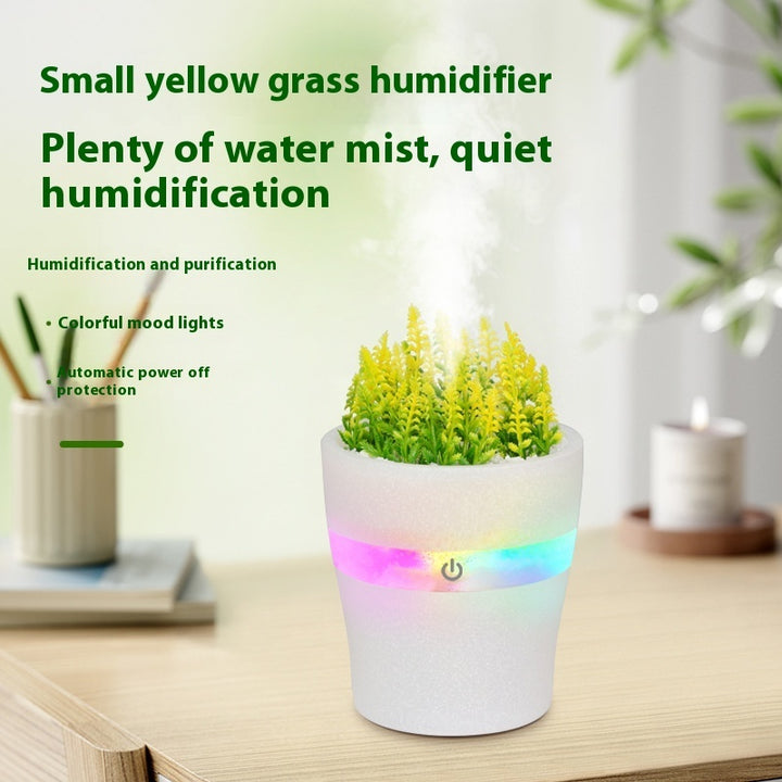 🌿💧 Green Plant Vase Humidifier | Desktop Mute Timing Air Atomizer ✨
