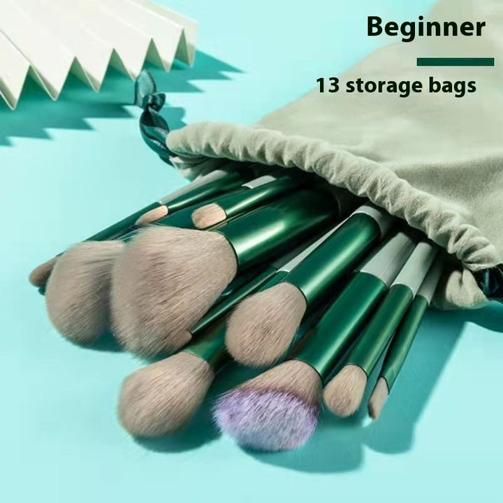 🌸✨ 13-Piece Purple Flower Holly Leaf Makeup Brush Set — Soft Hair Collection 💄