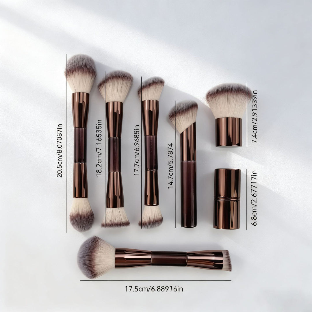 🖌️ 7-Piece Double-Head Makeup Brush Set – Telescopic Dual-Head Travel Beauty Kit 💄✨