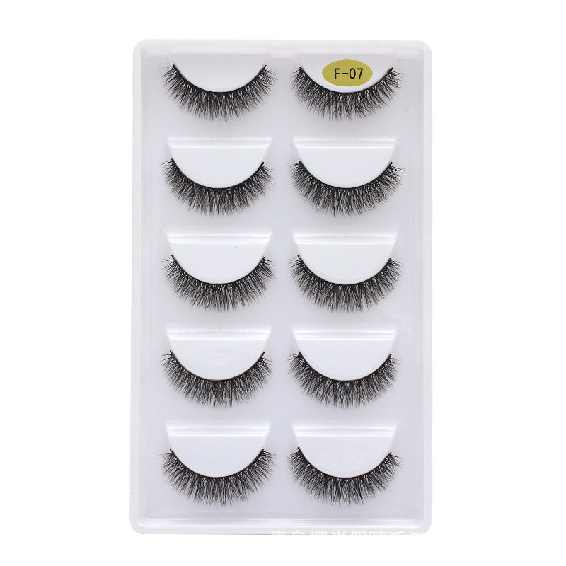👁️✨ 3D Multi-Layer Thick False Eyelashes – 5 Pairs Stereoscopic Lash Set