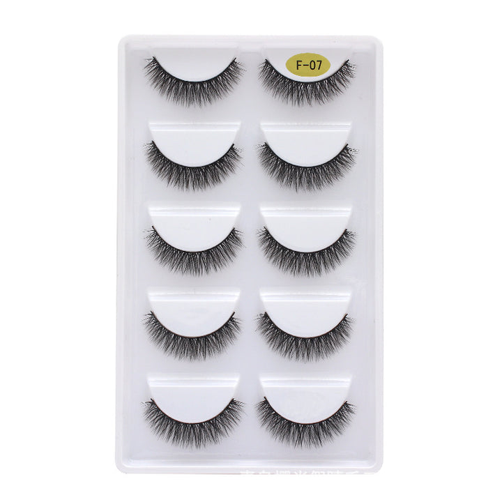 👁️✨ 3D Multi-Layer Thick False Eyelashes – 5 Pairs Stereoscopic Lash Set