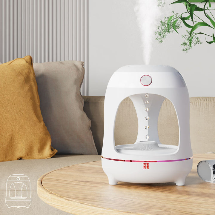 💧✨ Anti-Gravity Water Drop Humidifier | LED Night Light Fountain Mist Lamp 🌊