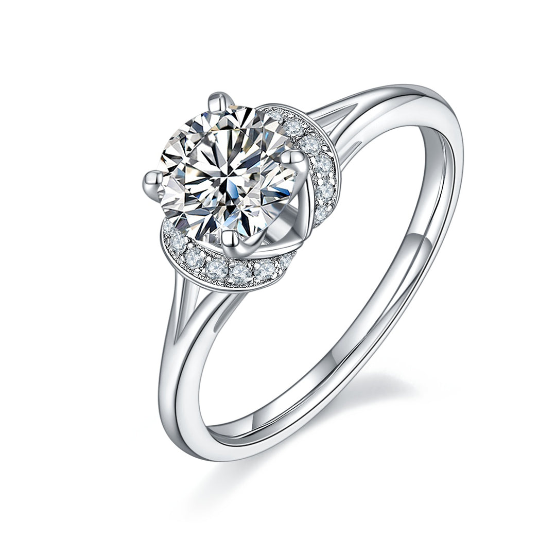 💍 1-Carat Moissanite Minimalist Ring – Platinum-Plated S925 Silver (2g, Sizes 5–9) 💍