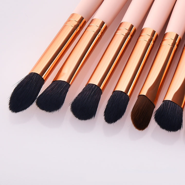 ✨ 11-Piece Wooden Handle Gold Makeup Brush Set 💄