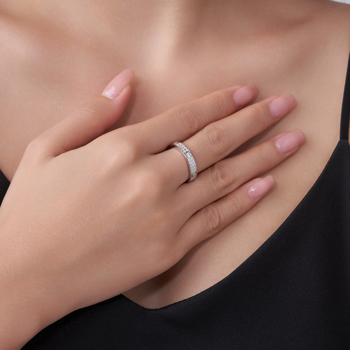 💎 Minimalist Moissanite Ring – Platinum-Plated S925 Silver (3.8g, Sizes 5–9) 💎