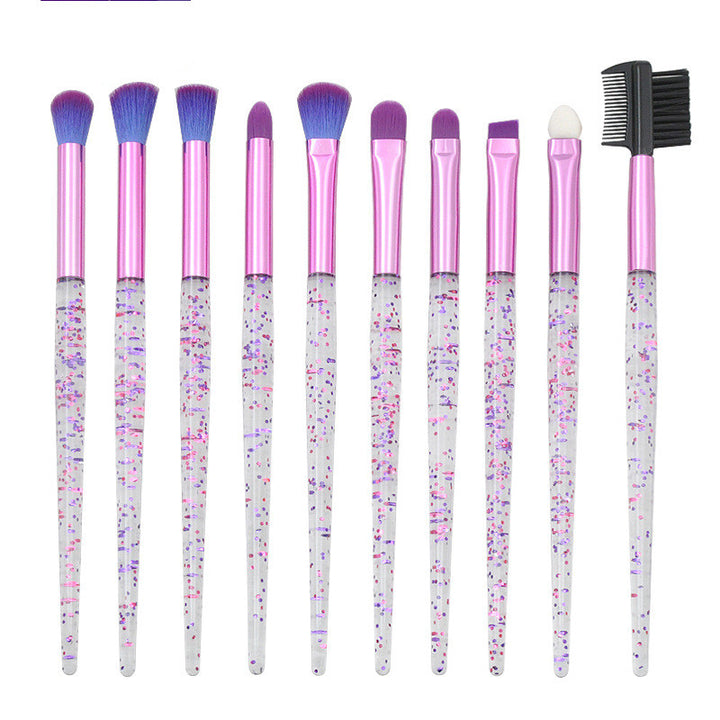 ✨ Transparent Starry Sky 10-Piece Makeup Brush Set 💄🌌