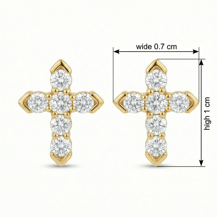 ✨ 925 Sterling Silver Cruciform Stud Earrings with Sparkling Clear Accents ✨