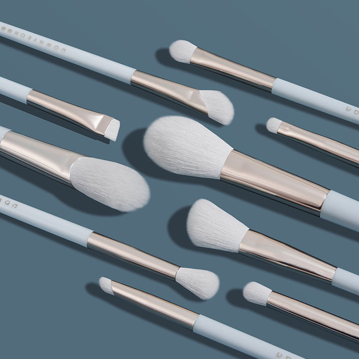 ✨ 10-Piece Portable Makeup Brush Set — Fiber Wool Beauty Tools 💄