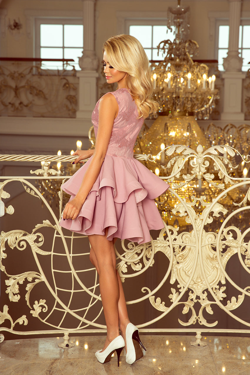 CHARLOTTE - Exclusive dress with lace neckline - lila