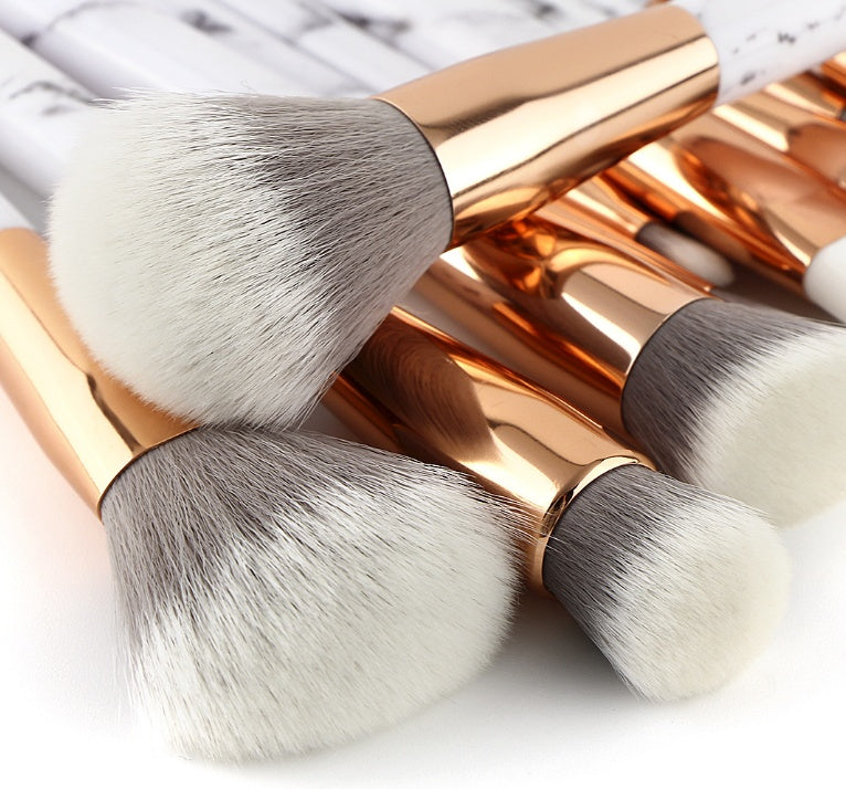 ✨ Marble Makeup Brush Set — 15-Piece Beauty Makeup Kit 💄🤍