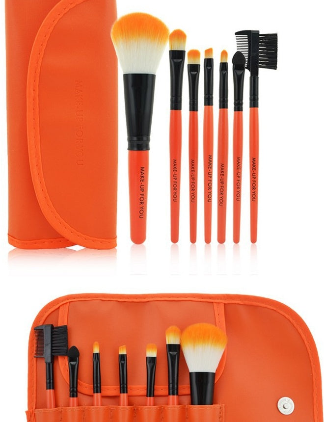 ✨ 7-Piece Makeup Brush Set with Bag — Portable Beauty Tools 💄