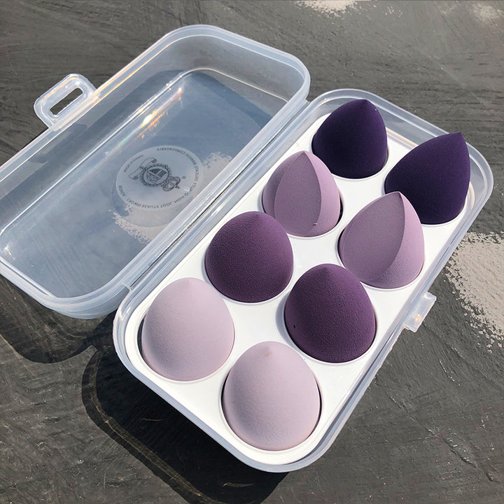 🥚💄 8 Pack Powder Sponge Makeup Egg Set – Soft Beauty Blender Kit (Wet & Dry with Storage Box)