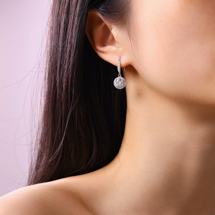 Luxury Minimalist 1-Carat Morganite Earrings – Platinum-Plated S925 Silver
