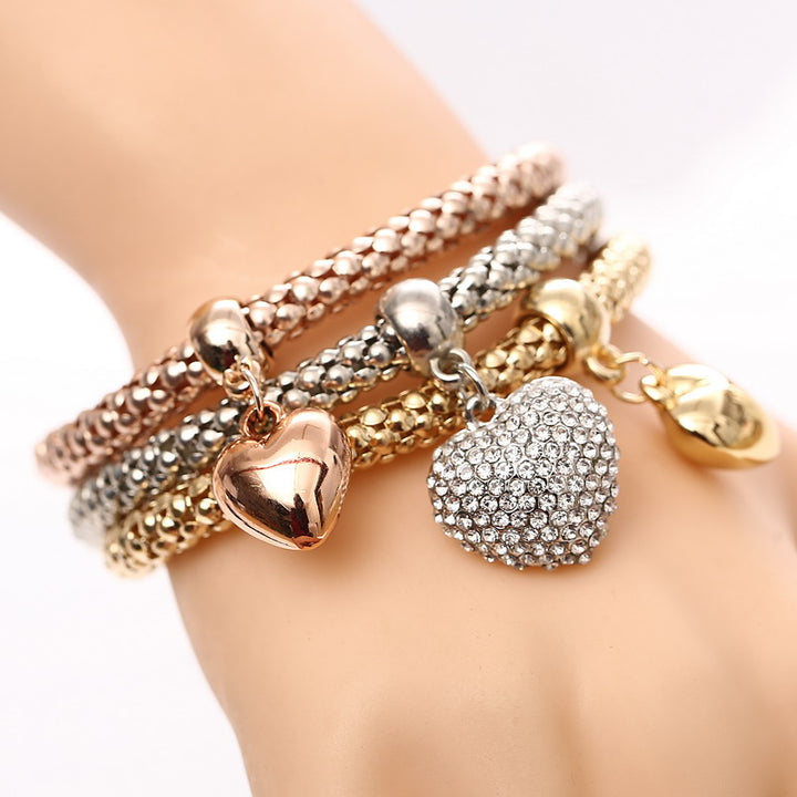Corn Chain Diamond Love Bracelet