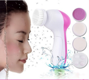 💖✨ 5-in-1 Electric Facial Cleansing Instrument | Multi-Head Skin Care & Massage Beauty Device