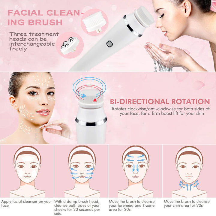 🧼✨ Electric Cleansing Brush | 3-in-1 Waterproof Facial Cleanser & Massager