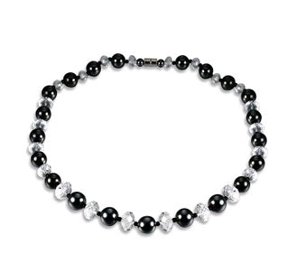 Magnetic Black Diamond Faceted Bead Necklace