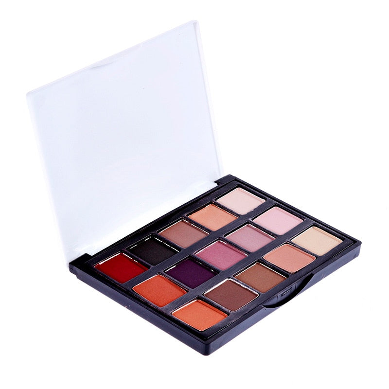 🎨✨ Matte & Glitter Eyeshadow Palette | Earth Tone Makeup Kit with Brush 💄