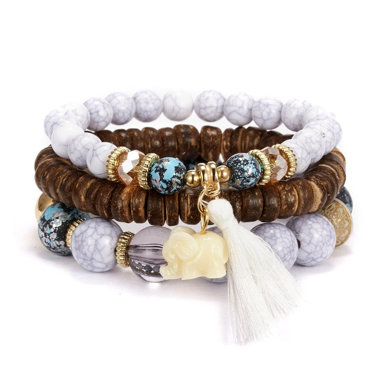 Ethnic Style Tassel Bracelet – Mixed Material Design