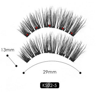 🧲👁️ Natural Long Lasting Magnetic Eyeliner & Magnetic False Eyelashes Set – 5 Pairs with Tweezers & Mirror Case