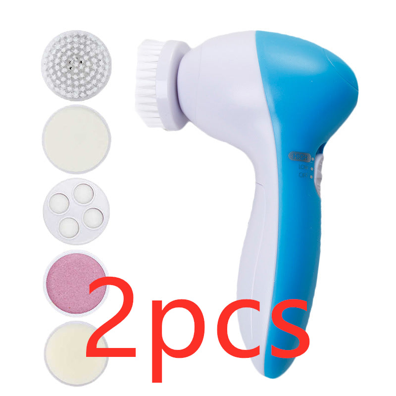 💖✨ 5-in-1 Electric Facial Cleansing Instrument | Multi-Head Skin Care & Massage Beauty Device