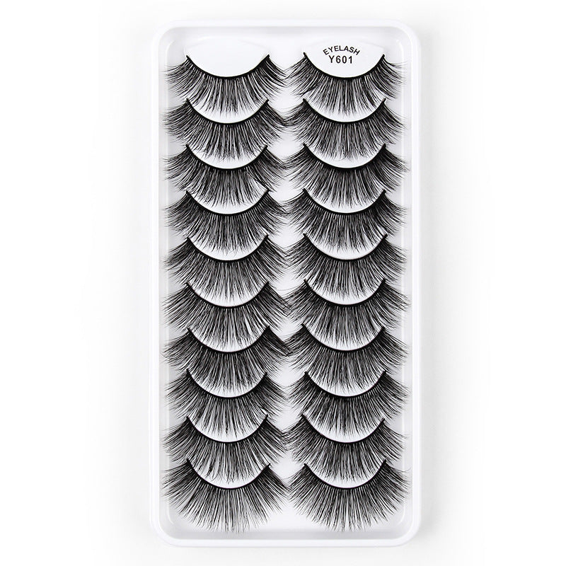 👁️✨ 3D European & American Cat Eye False Eyelashes – Natural Thick Fluffy Lash Set