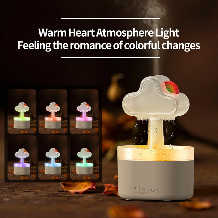 🌈☁️ Rainbow After Rain Humidifier | 500ML Cloud Mist Diffuser with LED Light ✨