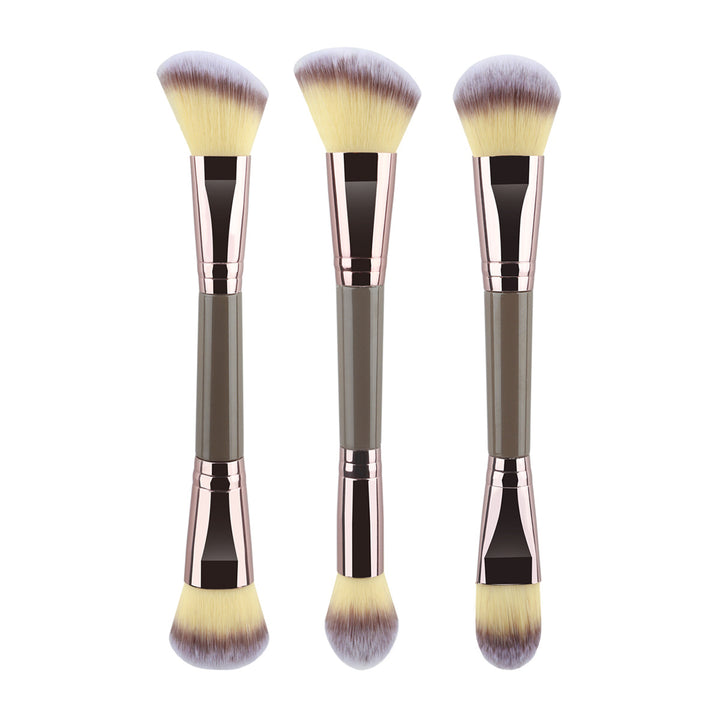 ✨ 3-Piece Double-Ended Makeup Brush Set — Soft Foundation & Shading Tools 💄