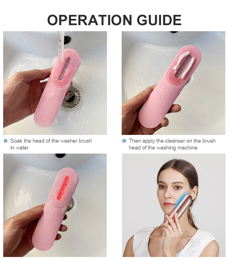 💖⚡ Electric Facial Cleansing Brush 3-in-1 | USB Rechargeable Silicone Face Cleanser