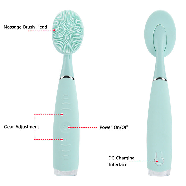 💖🧼 Hand-held Electric Silicone Facial Cleanser | Household Deep Cleansing & Vibration Device