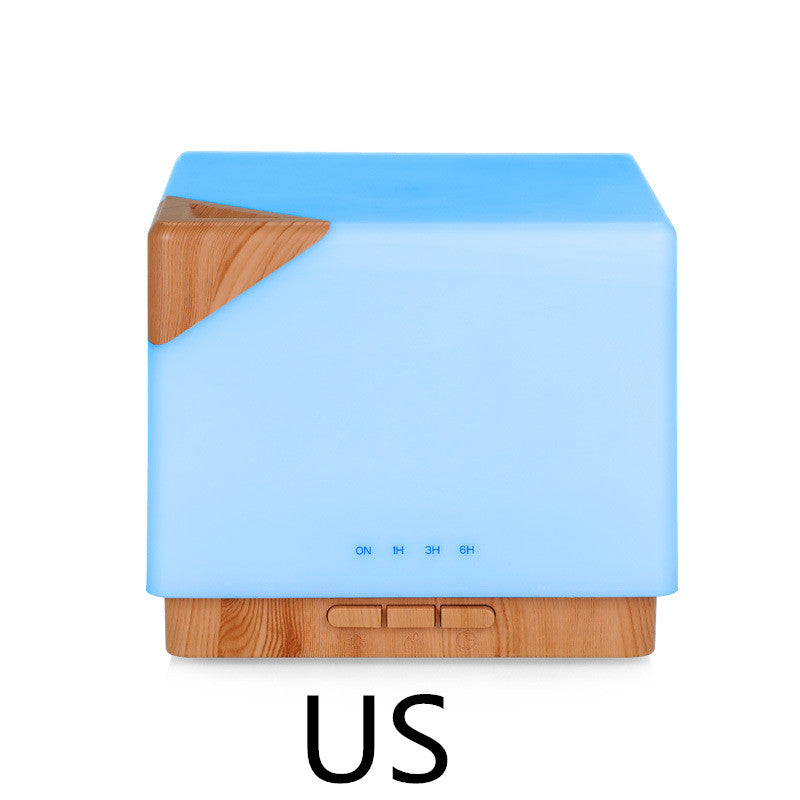 💧🧊 Water Cube Wood Grain Ultrasonic Humidifier | Aromatherapy Cold Mist Machine ✨